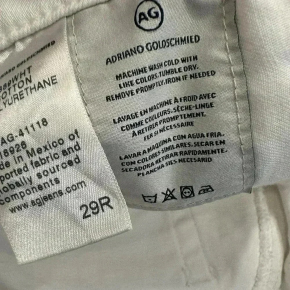 AG Adriano Goldschmied women’s white skinnny jeans size 29 regular - Picture 6 of 7